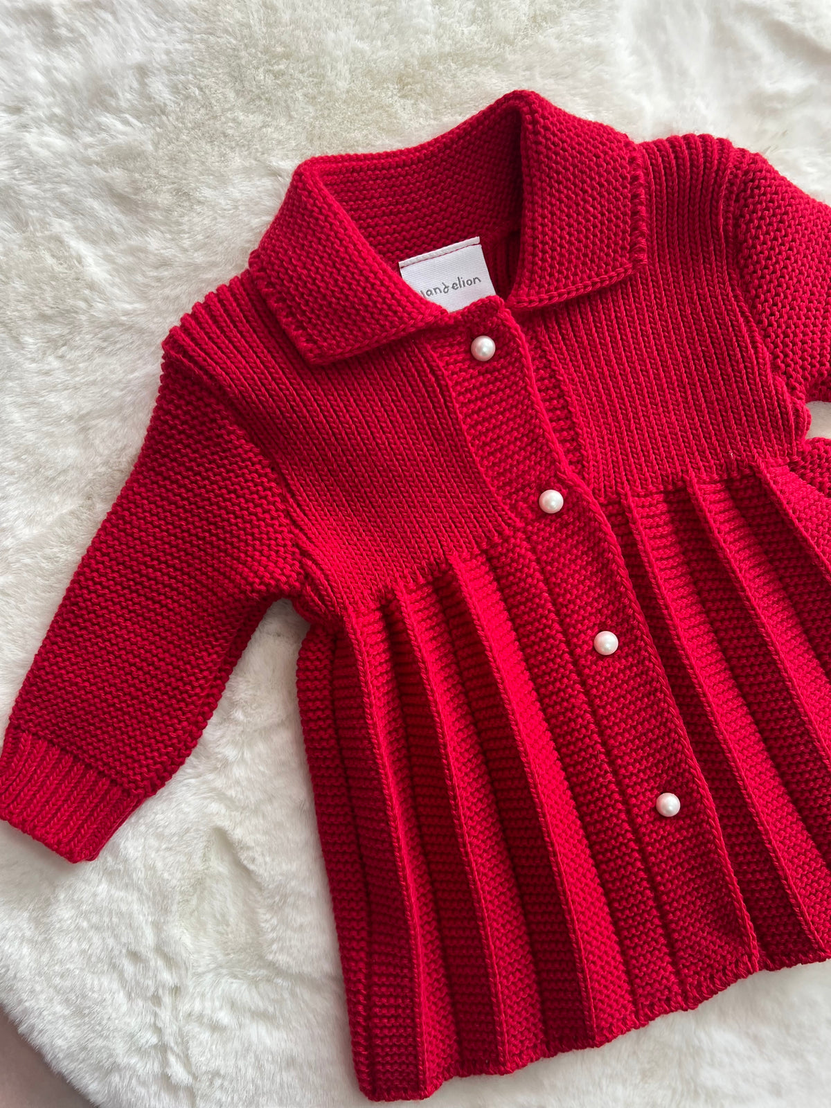 Red Dandelion knitted cardigan dress