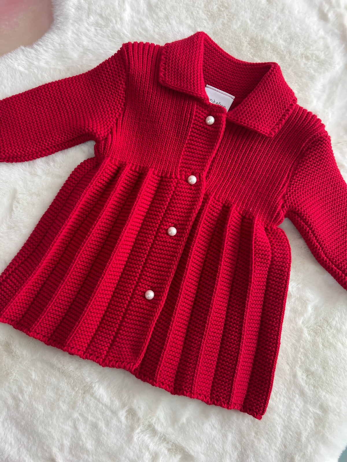 Red Dandelion knitted cardigan dress