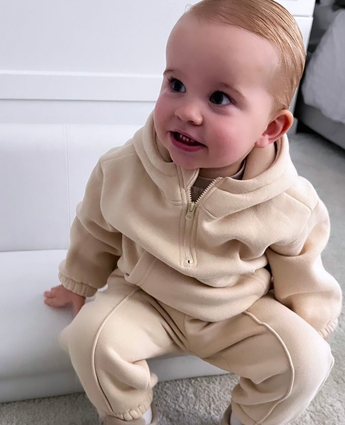 Cream fleece tracksuit