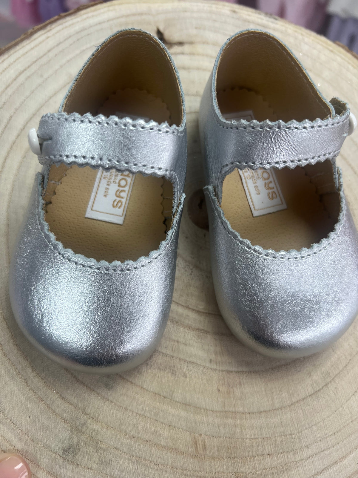 Leather Silver Mary Janes