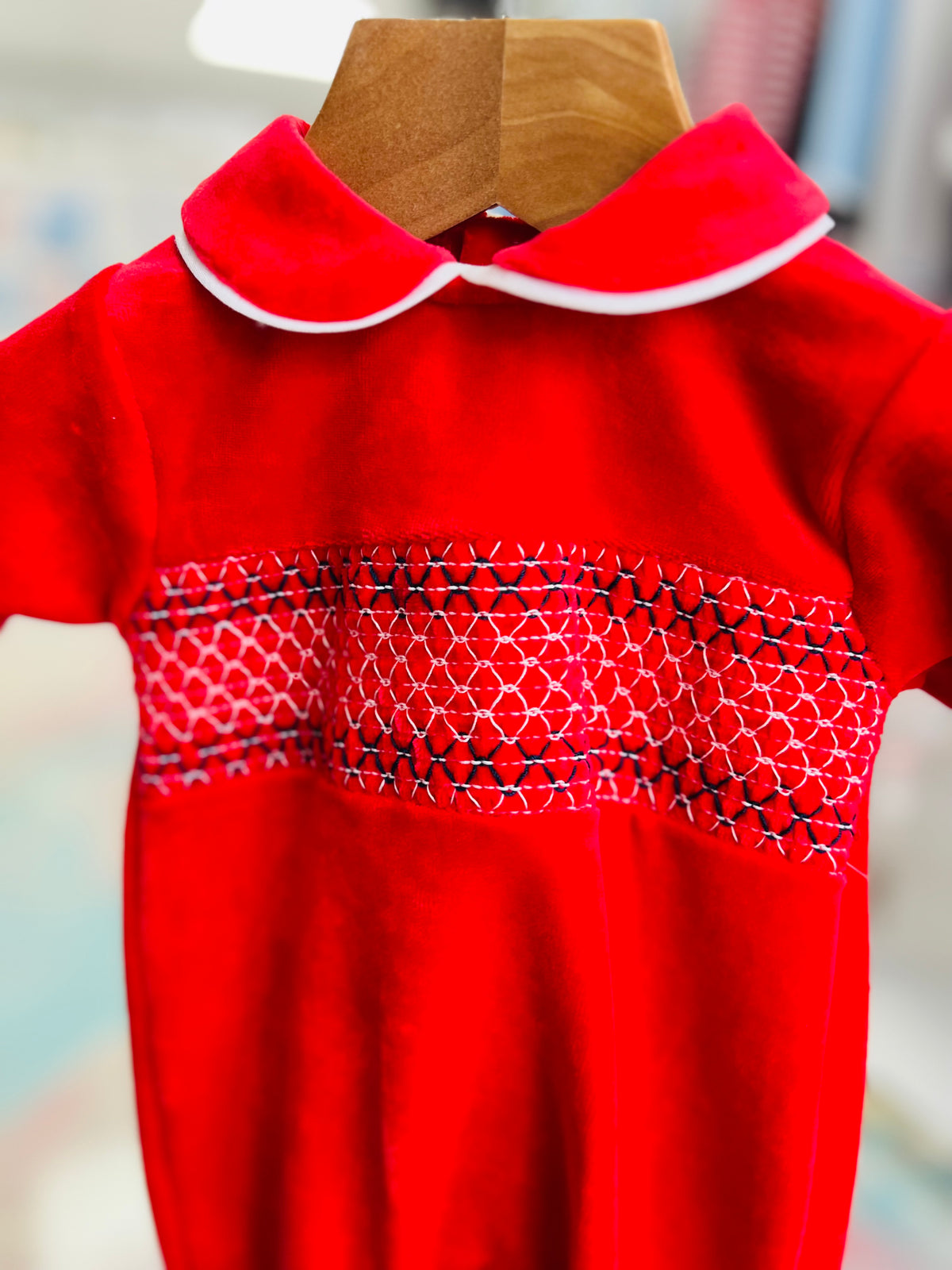 Red Velour Sleepsuit