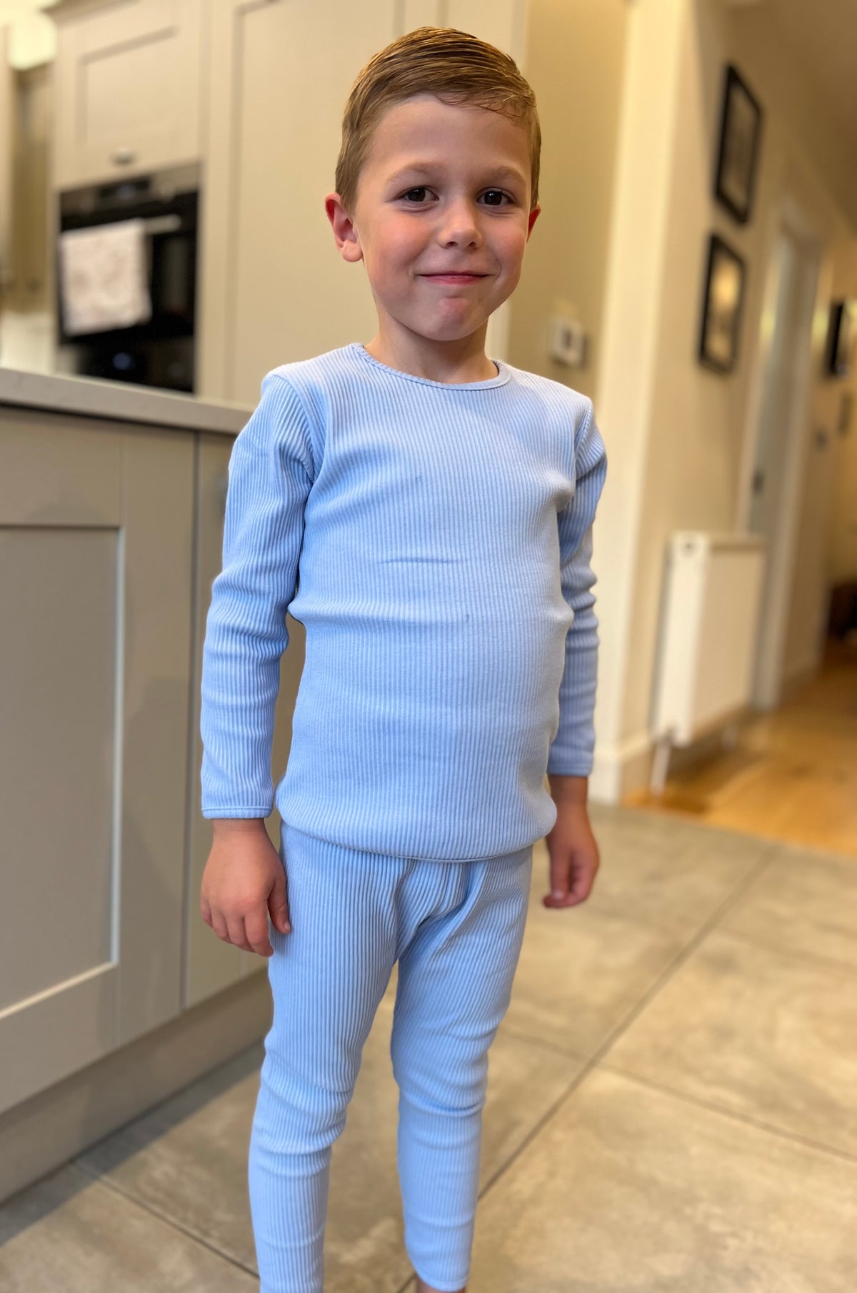 Sky Blue Ribbed Loungewear