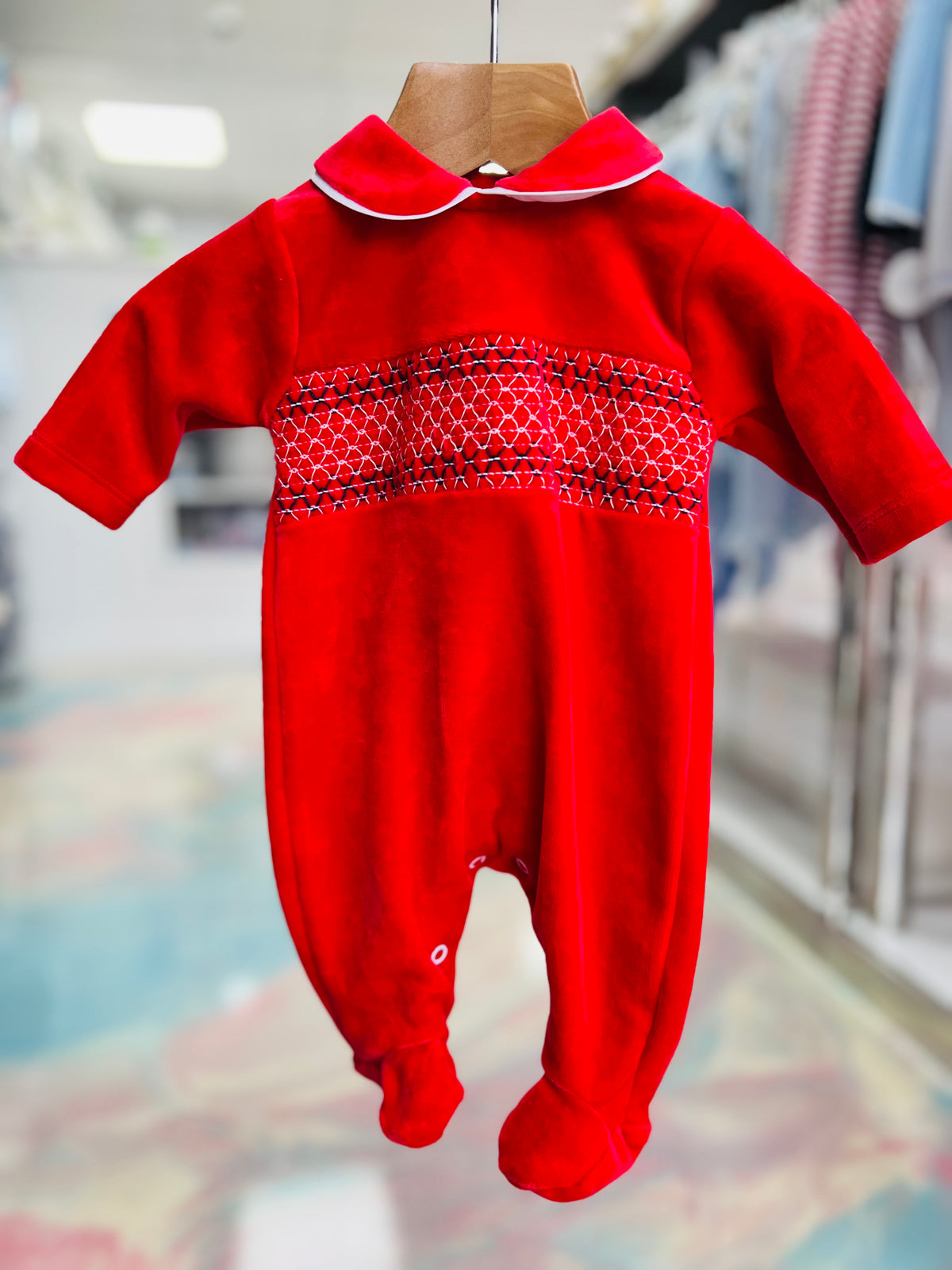 Red Velour Sleepsuit