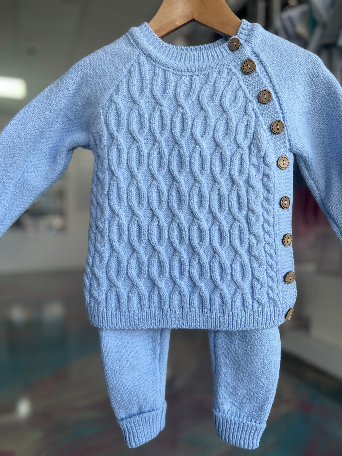 Boys two piece cable knit set